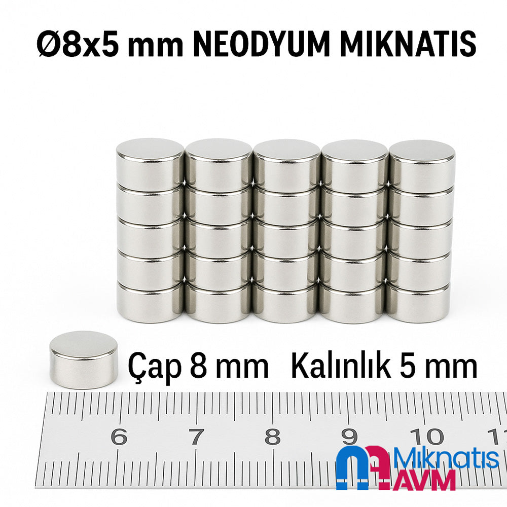 Ø8x5 mm N52 Neodymium Magnet