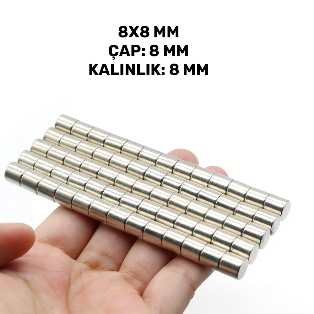 Ø8x8 mm Neodymium Magnet (Diameter 8 mm x Thickness 8 mm)