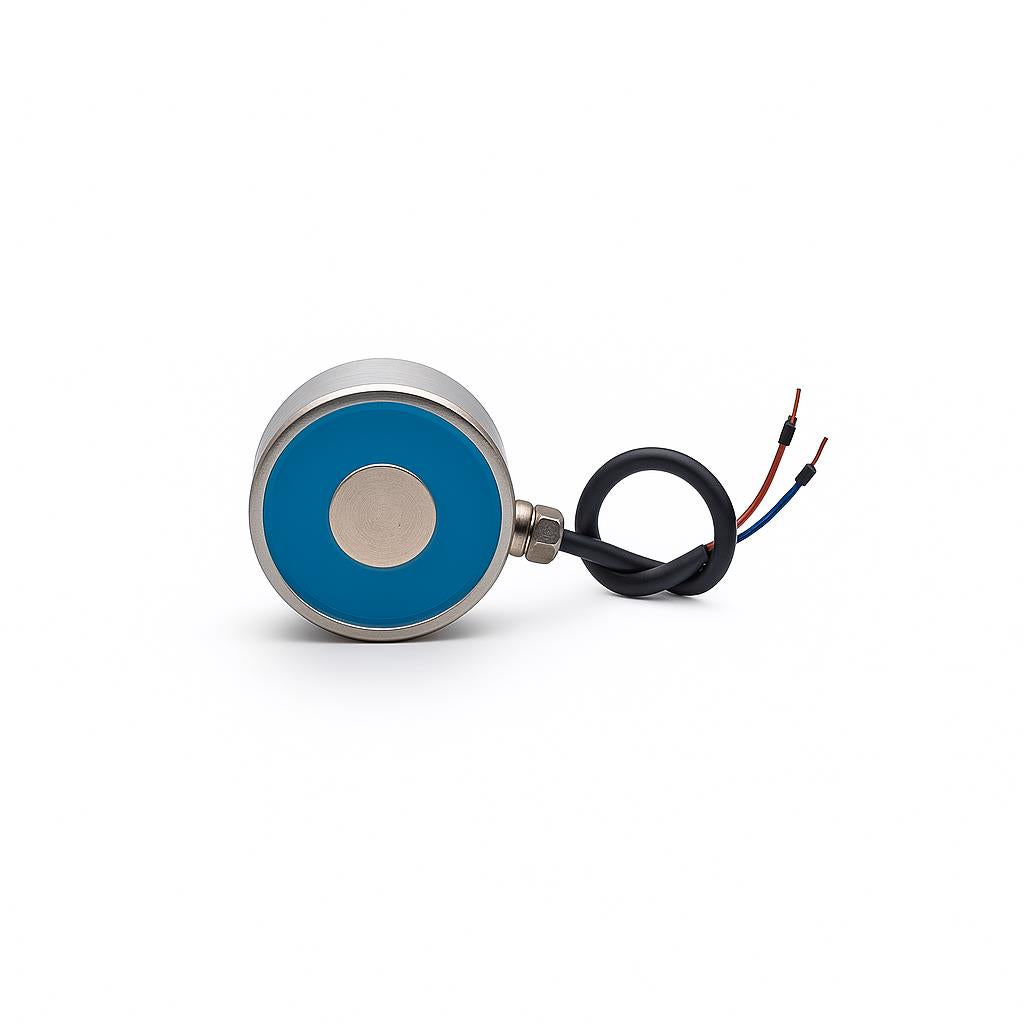 Ø90x60 mm 24V Electromagnet - 2 pcs With M6 Connection, Side Threaded Cable Outlet, 100% Duty Cycle, Powerful Industrial Electromagnet