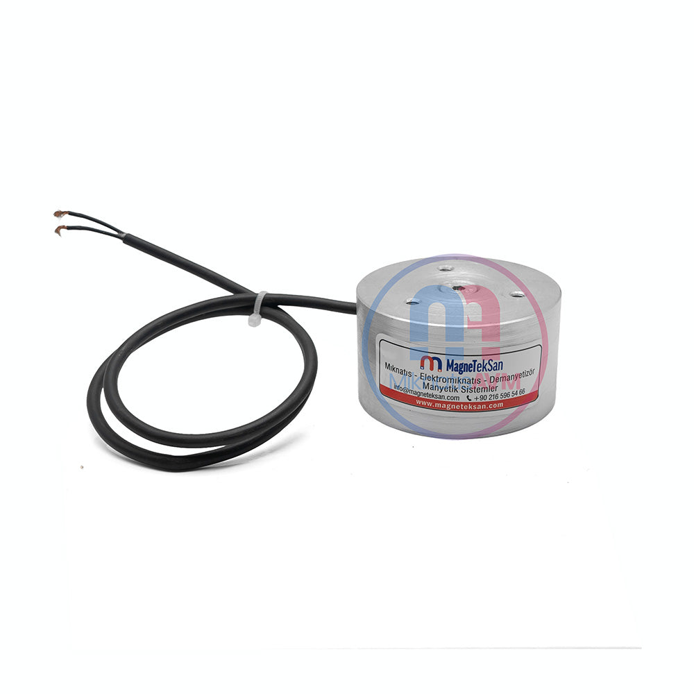 Ø90x50 mm Electromagnet – 3-Sided Cable Exit, Heavy-Duty Industrial Holding Magnet