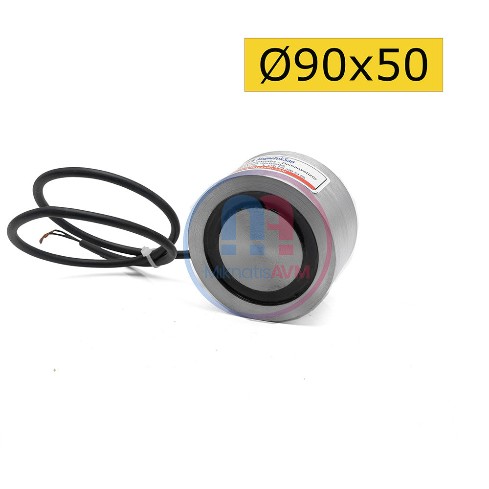 Ø90x50 mm Electromagnet – 3-Sided Cable Exit, Heavy-Duty Industrial Holding Magnet
