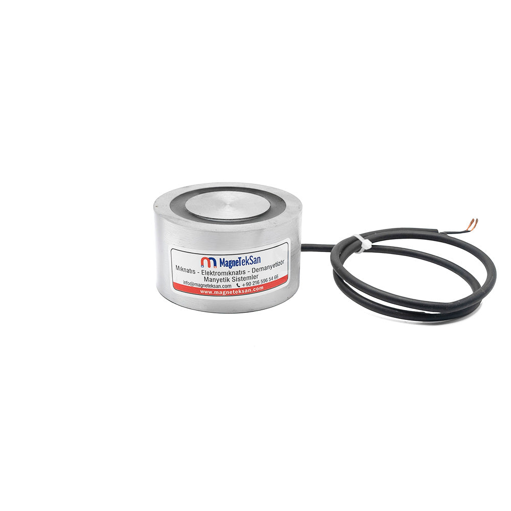 Ø90x50 mm Electromagnet – 3-Sided Cable Exit, Heavy-Duty Industrial Holding Magnet