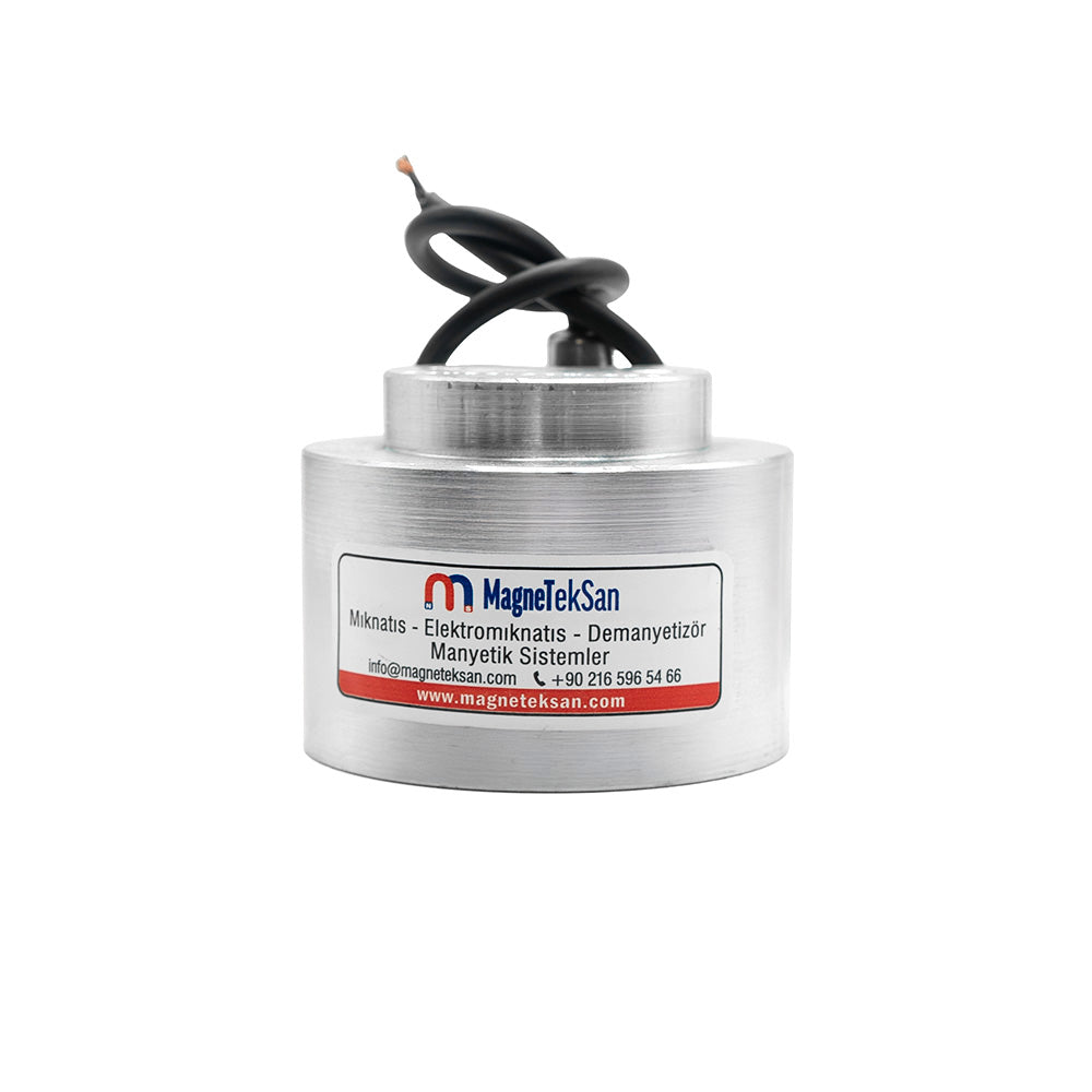 Ø90x70 mm Electromagnet – Dual Top Cable Outlet, High-Power Industrial Magnetic Holder