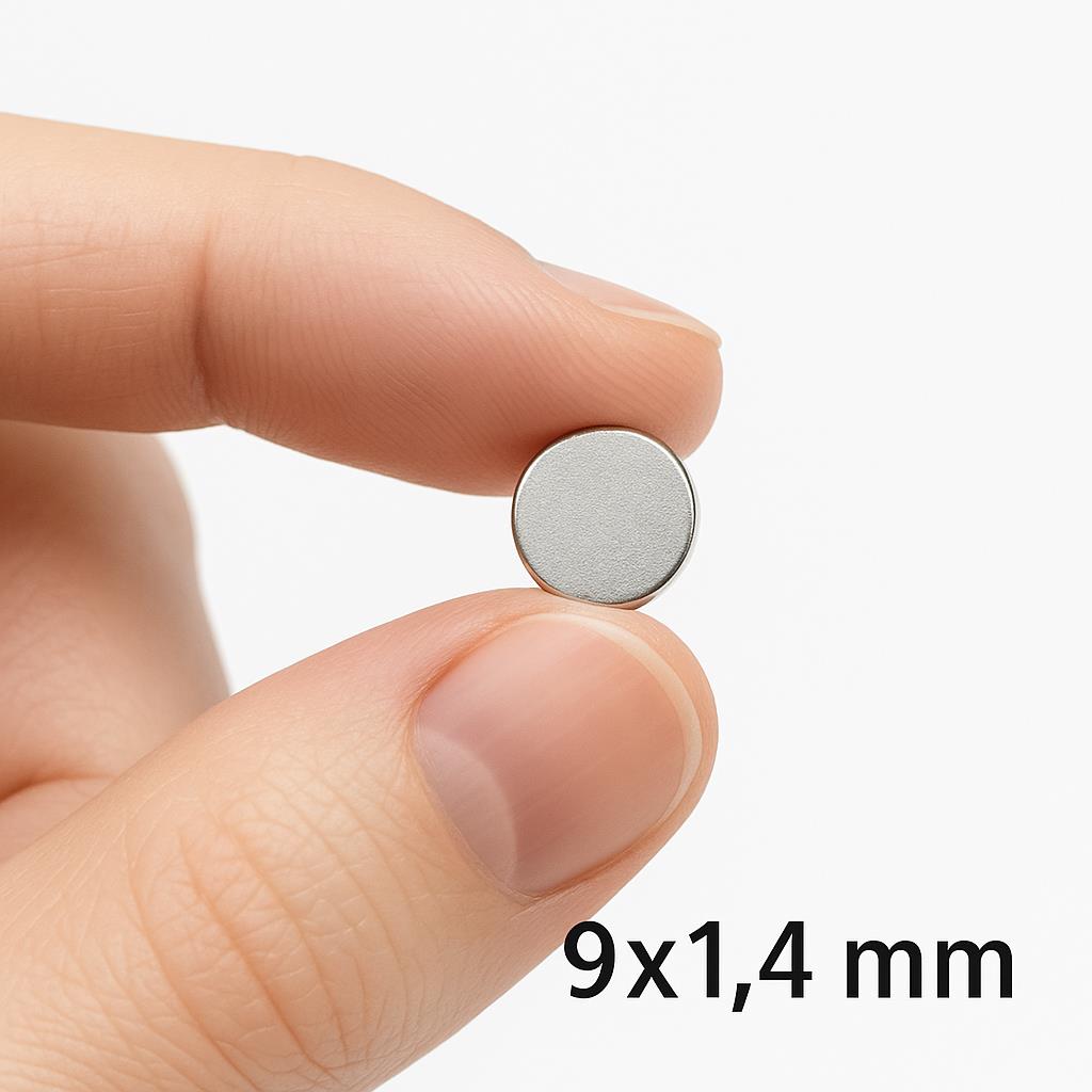 Ø9x1.4 mm N35 Neodymium Magnet (Diameter 9 mm x Thickness 1.4 mm)
