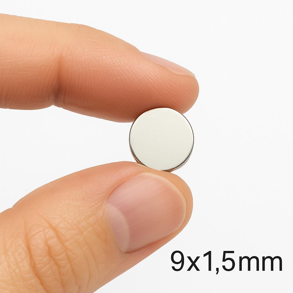Ø9x1.5 mm N35 Neodymium Magnet (Diameter 9 mm x Thickness 1.5 mm)
