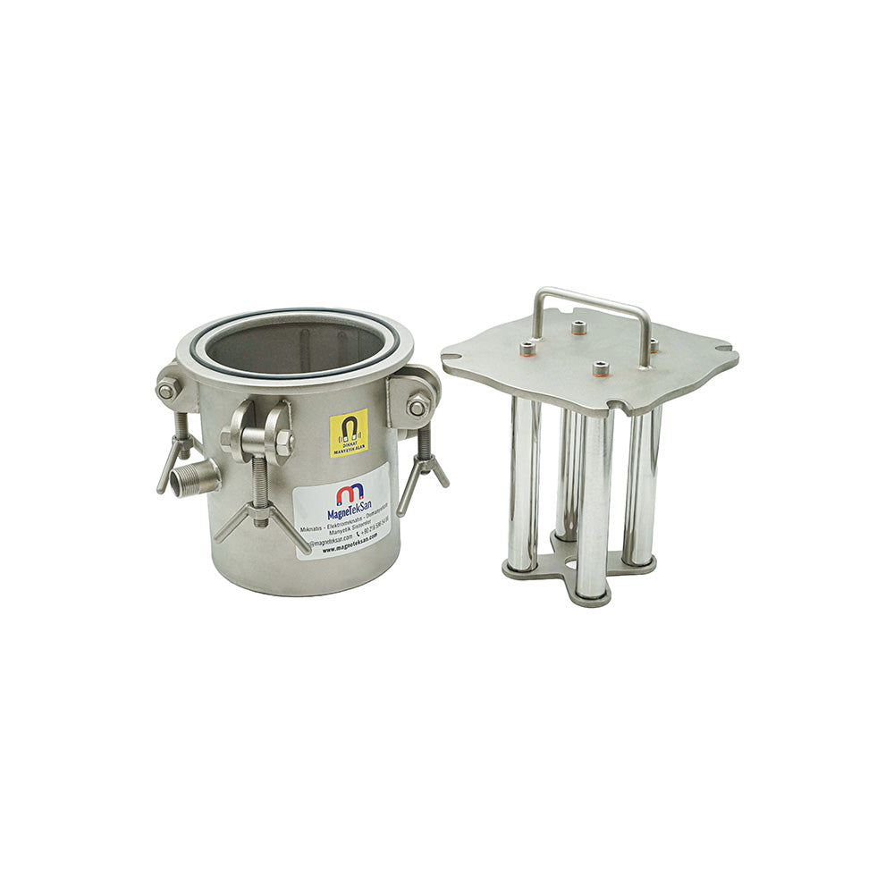 High-Gauss 4-Bar Magnetic Filter for Paint and Liquid Lines – DN20 Ø25x190 mm
