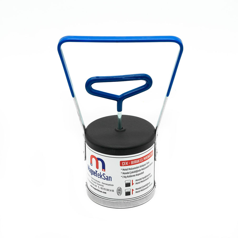 Ø90x220 mm 16LBS Ferrite Pick-Up Magnet – 7 Kg Pull Force – Manual Release Magnetic Tool for Nail, Screw and Scrap Collection