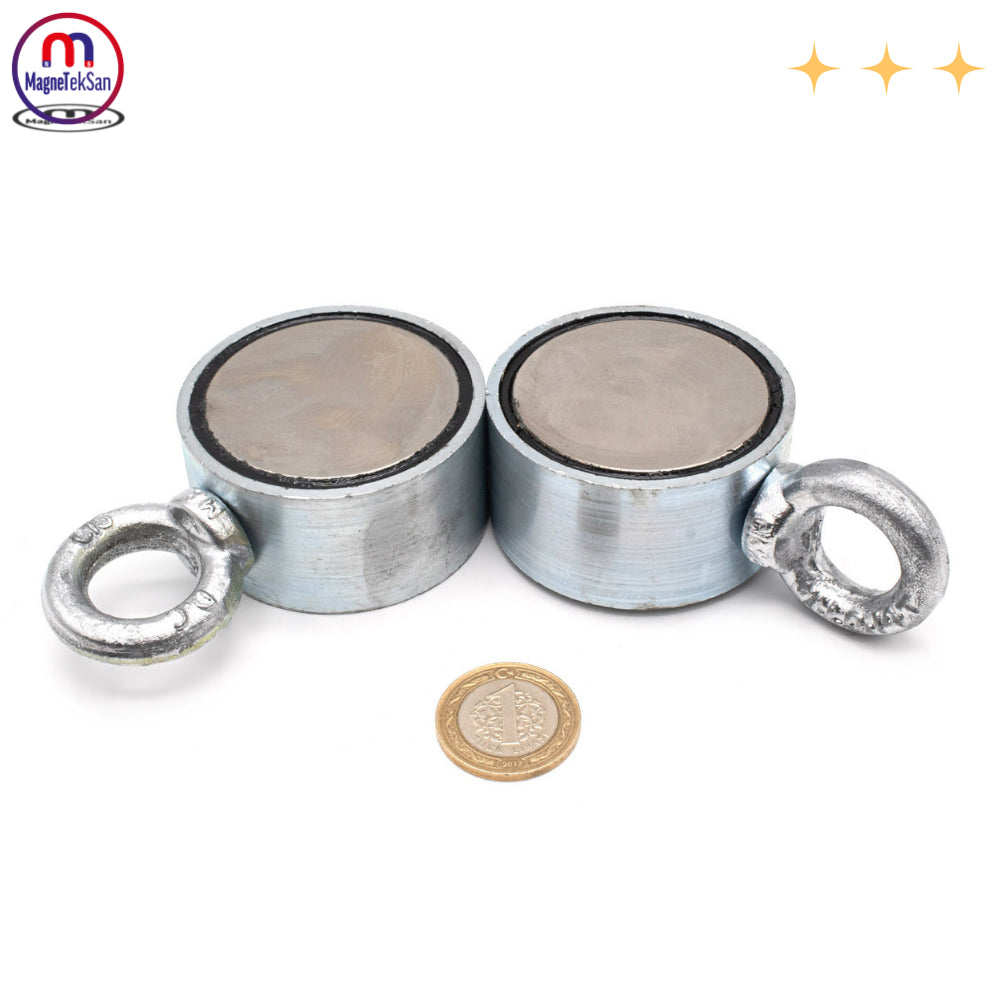 Ø70 mm Double-Sided Neodymium Fishing Magnet