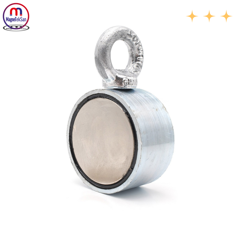 Double-Sided (Double-Sided) Pot Magnet Ø60 mm Fishing Magnet - 360° Attraction Force - 150-200 kg - Marine Magnet