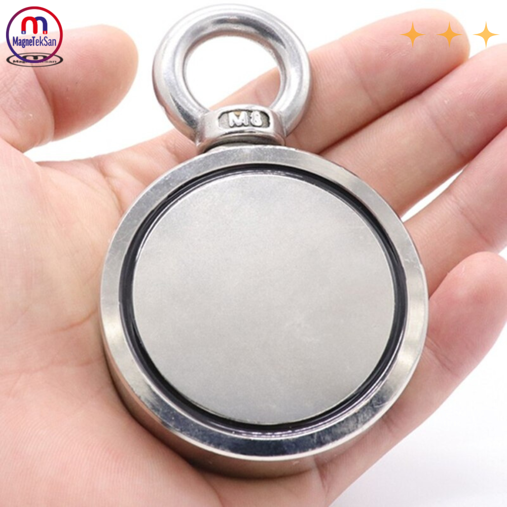 Double-Sided (Double-Sided) Pot Magnet Ø60 mm Fishing Magnet - 360° Attraction Force - 150-200 kg - Marine Magnet