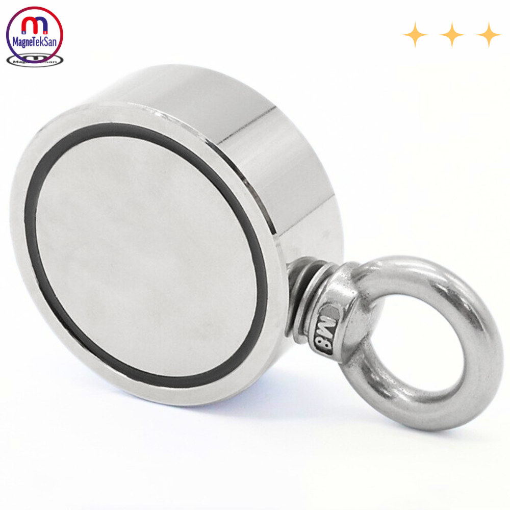 Double-Sided (Double-Sided) Pot Magnet Ø60 mm Fishing Magnet - 360° Attraction Force - 150-200 kg - Marine Magnet