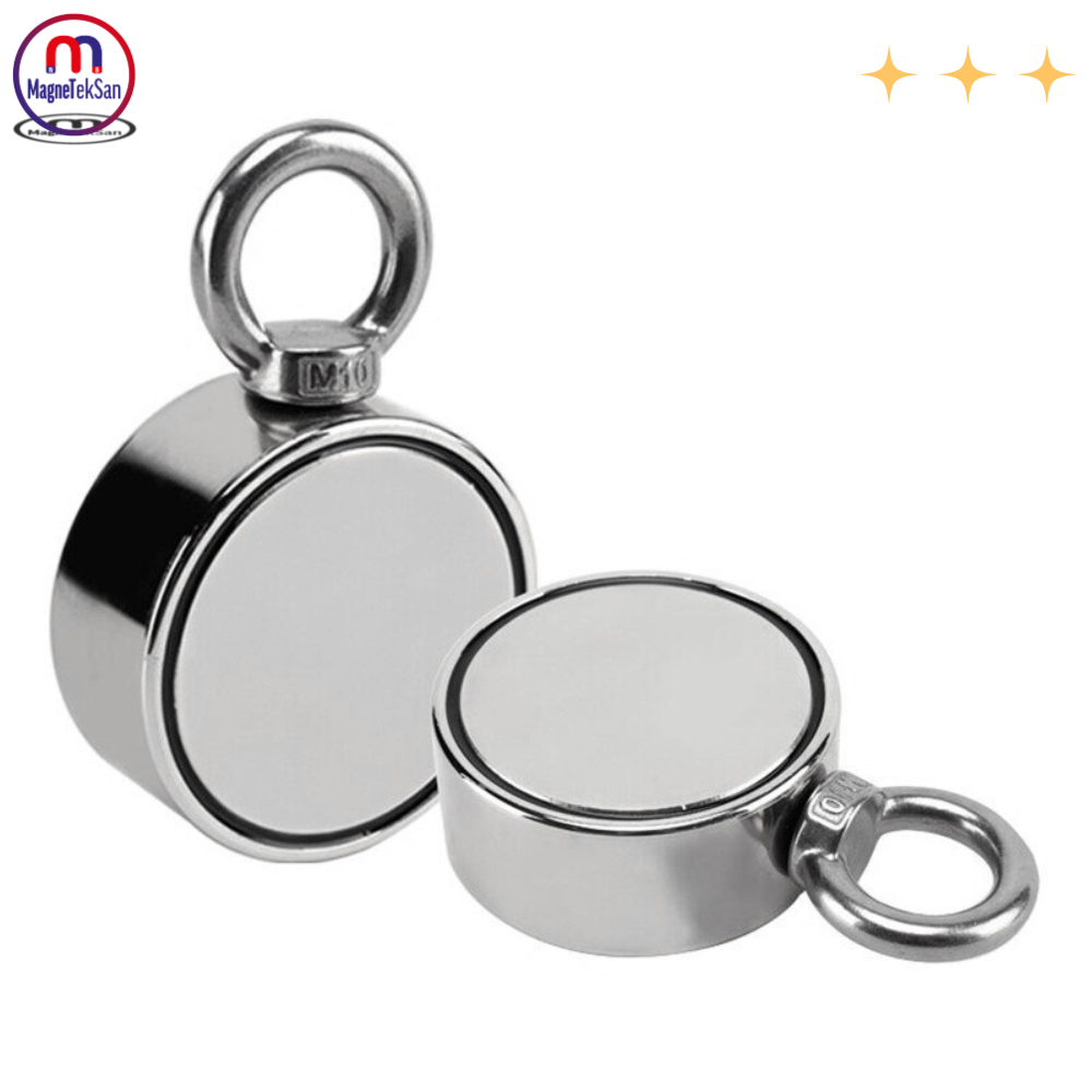 Double-Sided (Double-Sided) Pot Magnet Ø60 mm Fishing Magnet - 360° Attraction Force - 150-200 kg - Marine Magnet