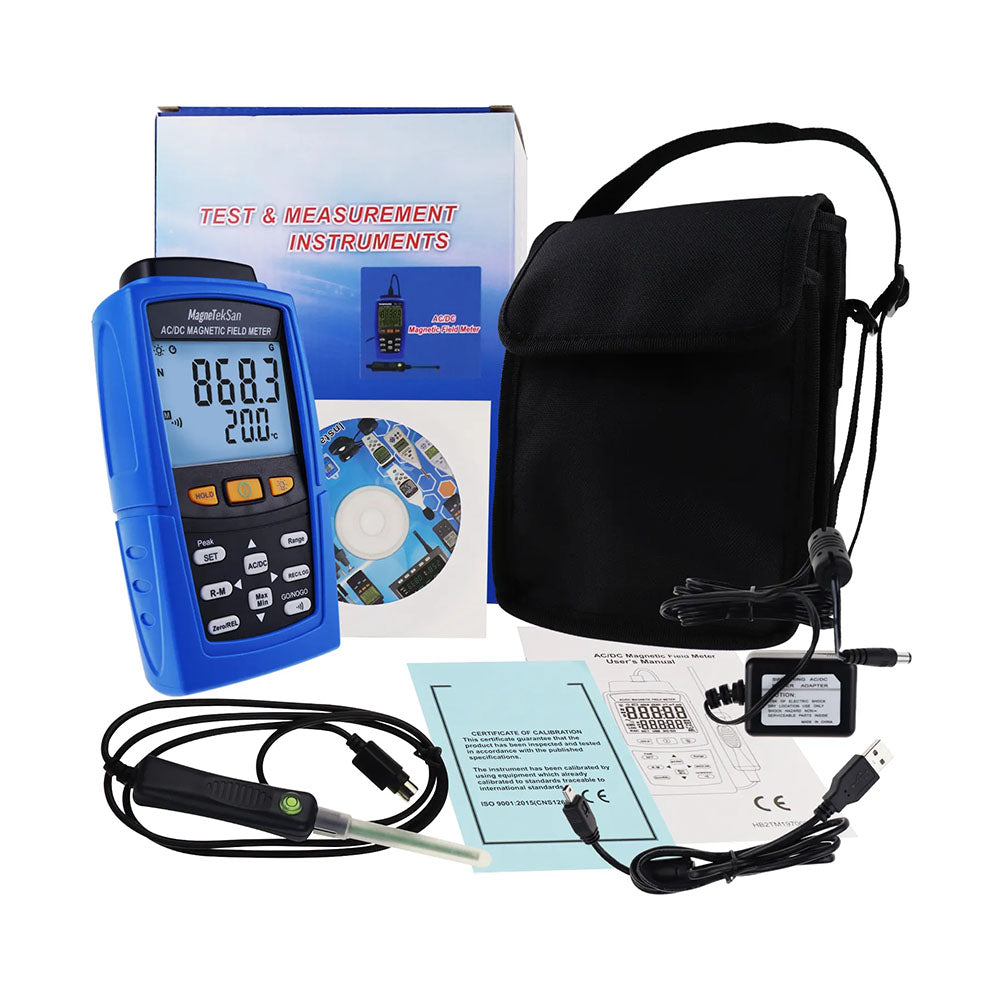 CM-028 USB Digital Gaussmeter – AC/DC Magnetic Field Measurement Device with External Sensor and Data Logger