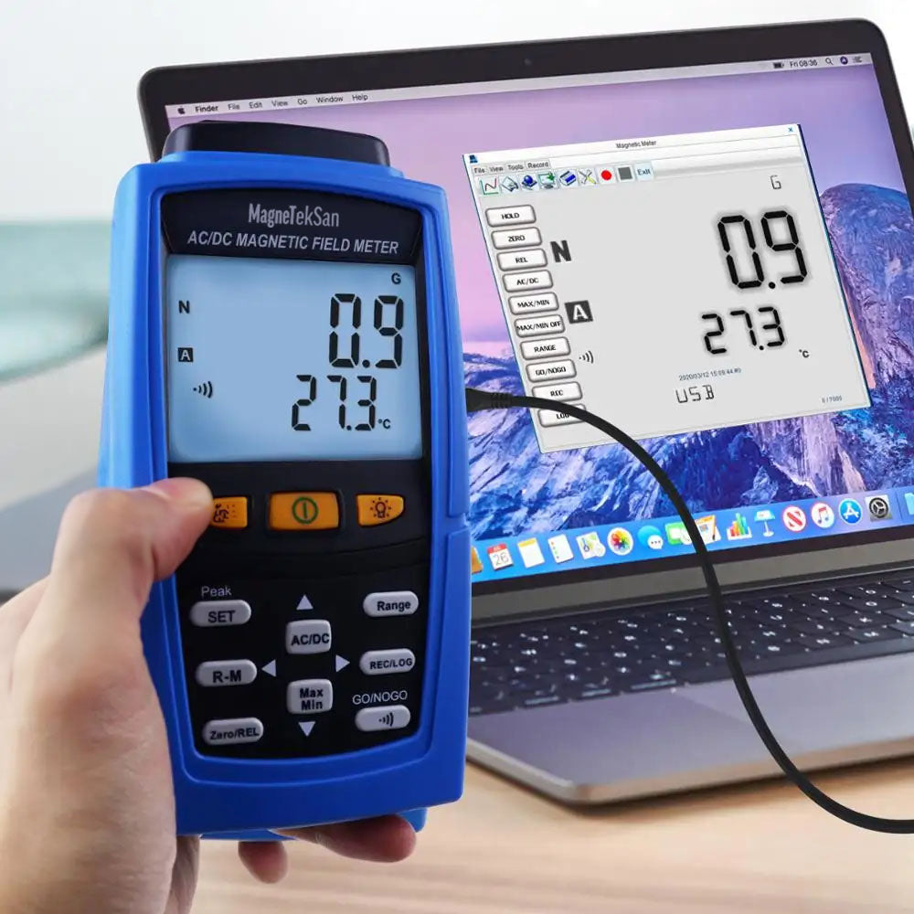 CM-028 USB Digital Gaussmeter – AC/DC Magnetic Field Measurement Device with External Sensor and Data Logger