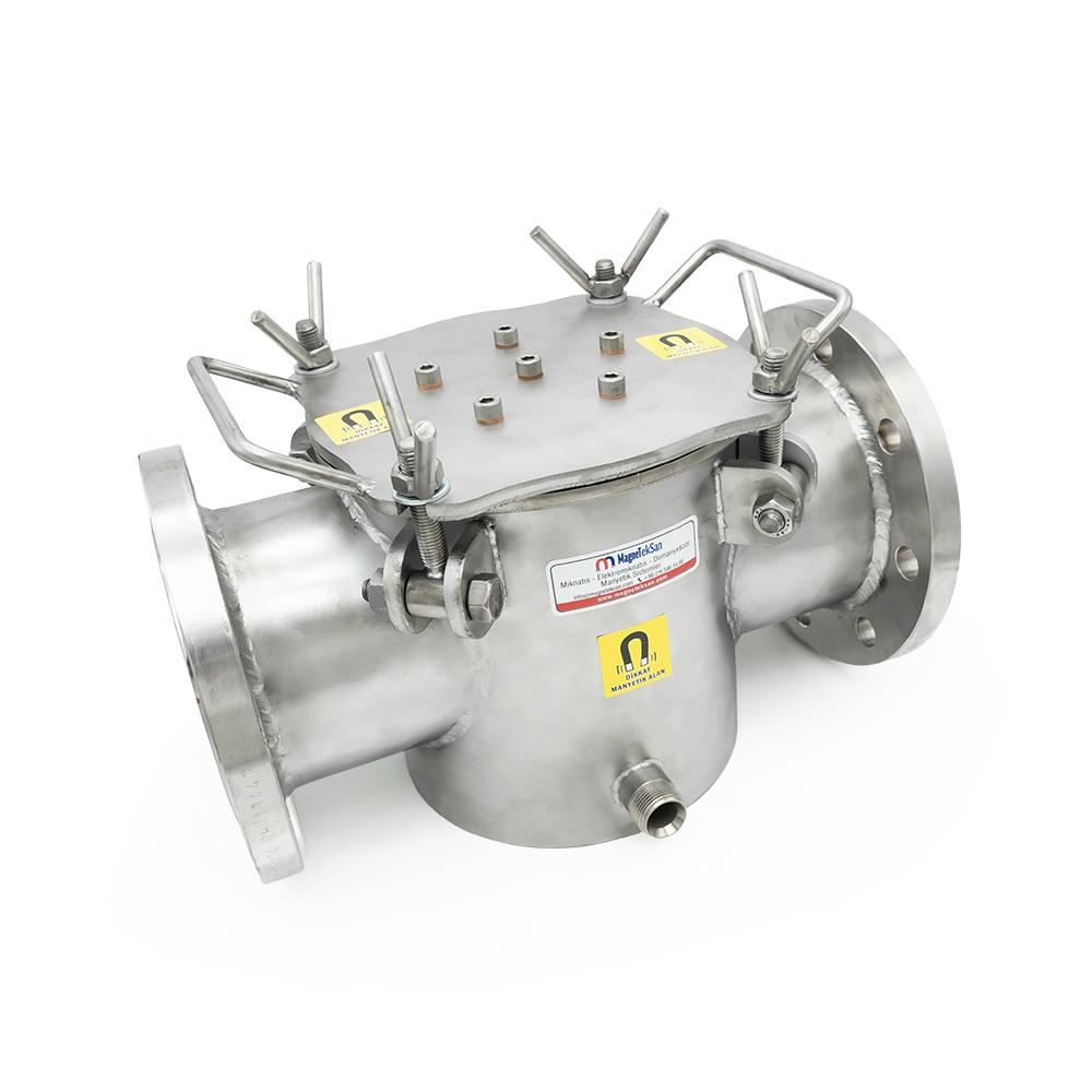 DN100 Magnetic Filter - 6 Bar - Food Safe - Stainless - 10,000 Gauss Power