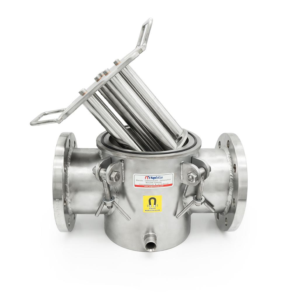 DN100 Magnetic Filter - 6 Bar - Food Safe - Stainless - 10,000 Gauss Power