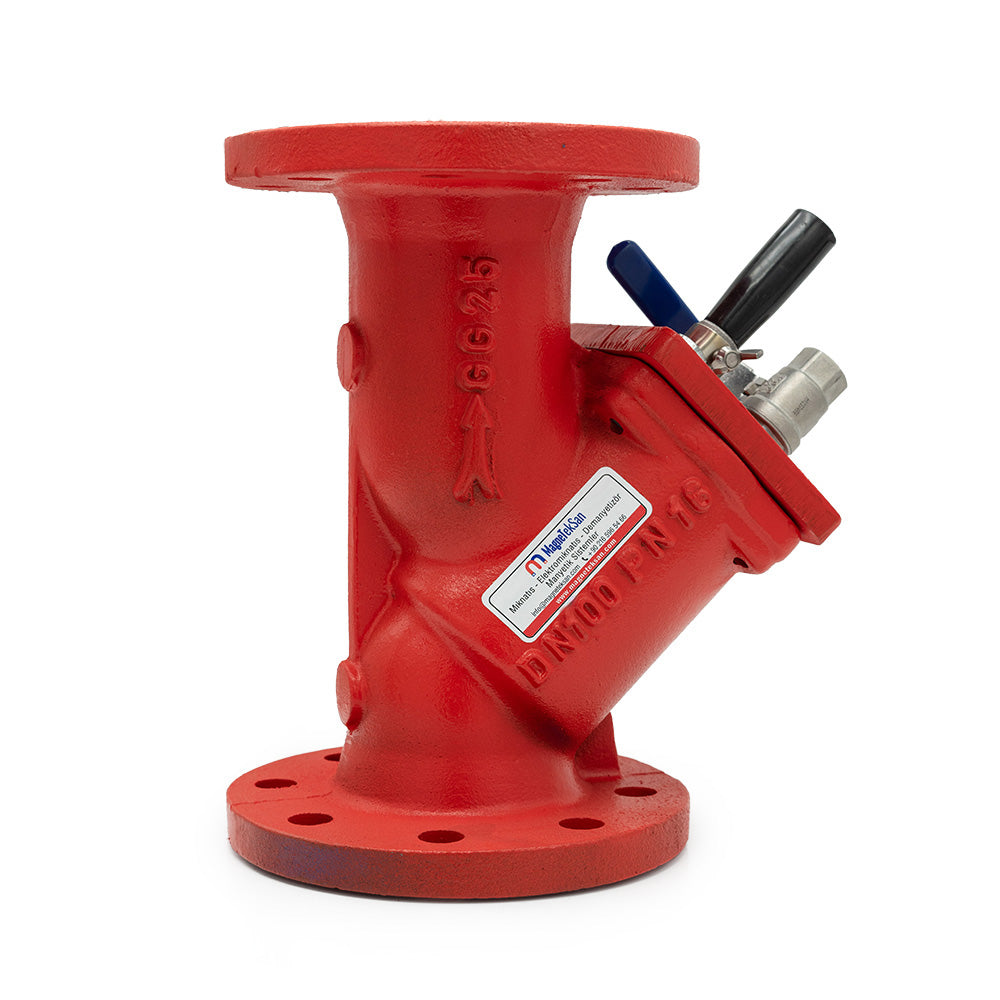 DN100 Strainer Magnetic Filter - Cast Iron Body - 80°C Resistant - Neodymium Magnet
