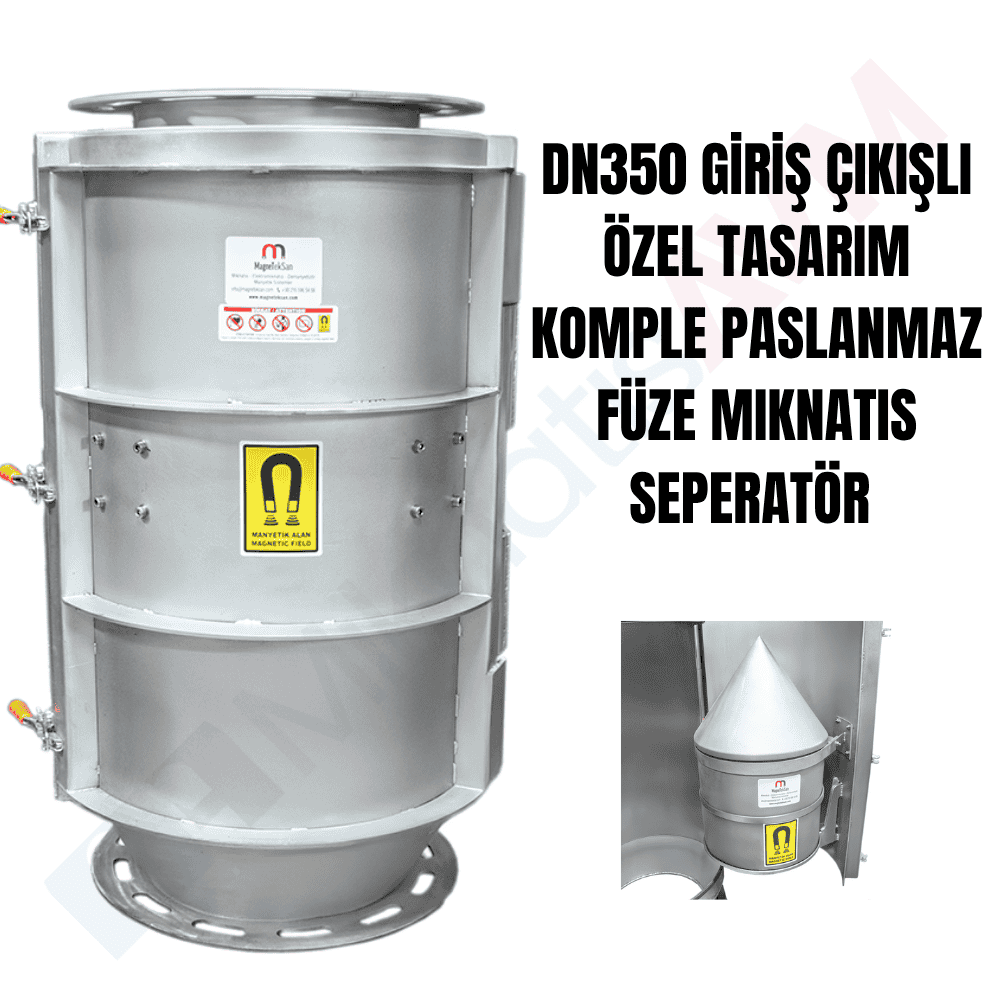 DN350 Ferrite Bullet Magnet (Magnetic Separator) – Stainless Steel