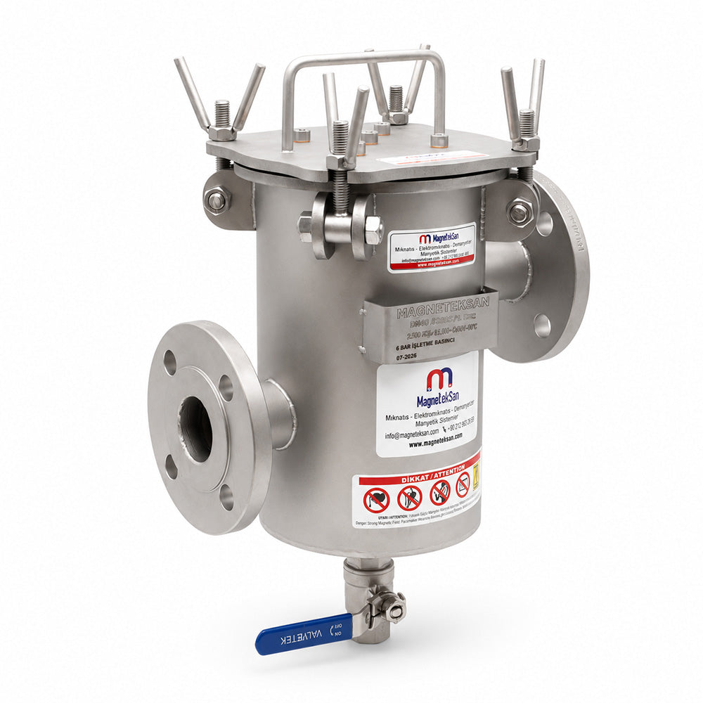 DN40 Inlet and Outlet Neodymium Magnetic Filter with 5 Rods for Fruit Purée Lines