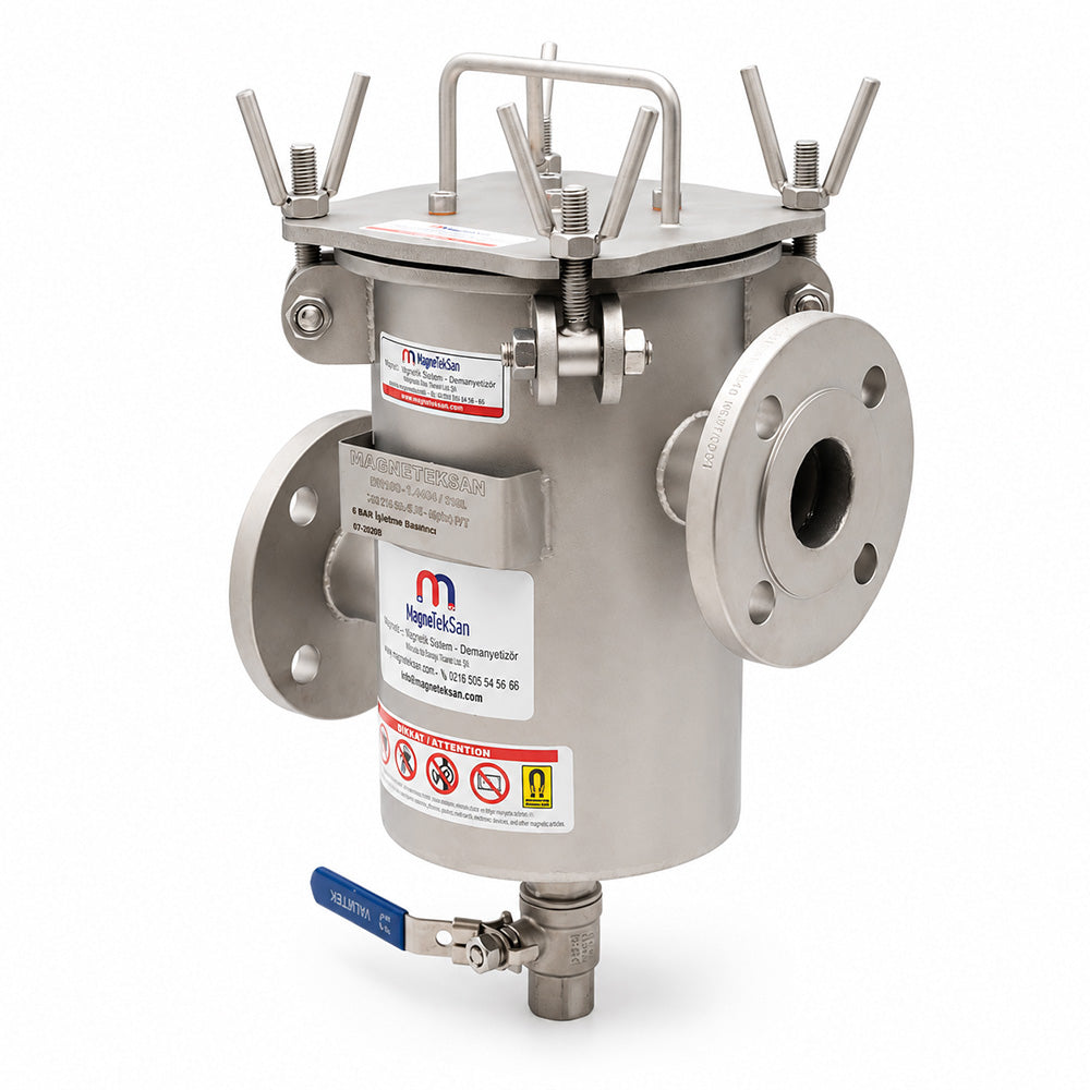 DN40 Inlet and Outlet Neodymium Magnetic Filter with 5 Rods for Fruit Purée Lines