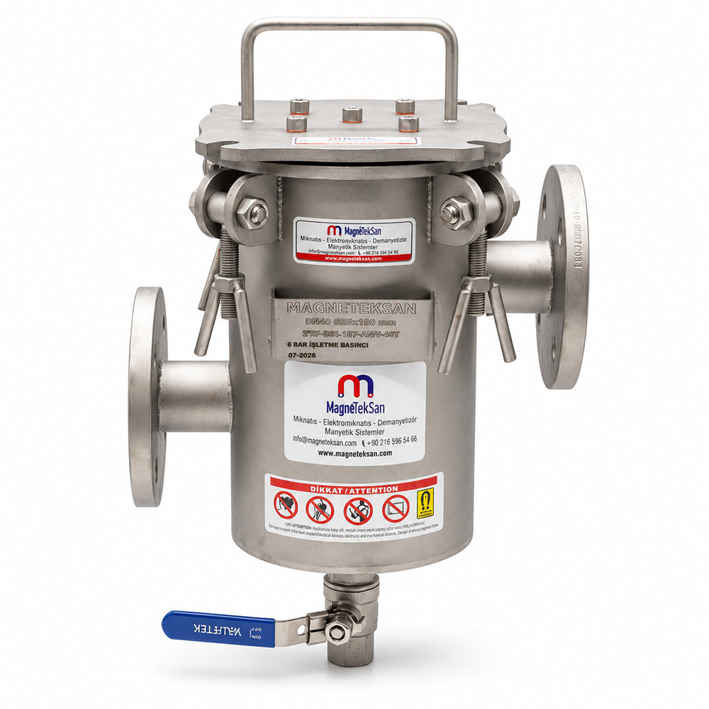 DN40 Inlet and Outlet Neodymium Magnetic Filter with 5 Rods for Fruit Purée Lines