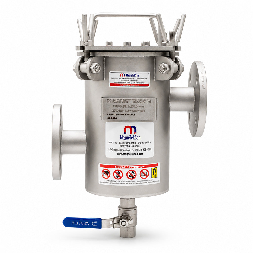 DN40 Inlet and Outlet Neodymium Magnetic Filter with 5 Rods for Fruit Purée Lines
