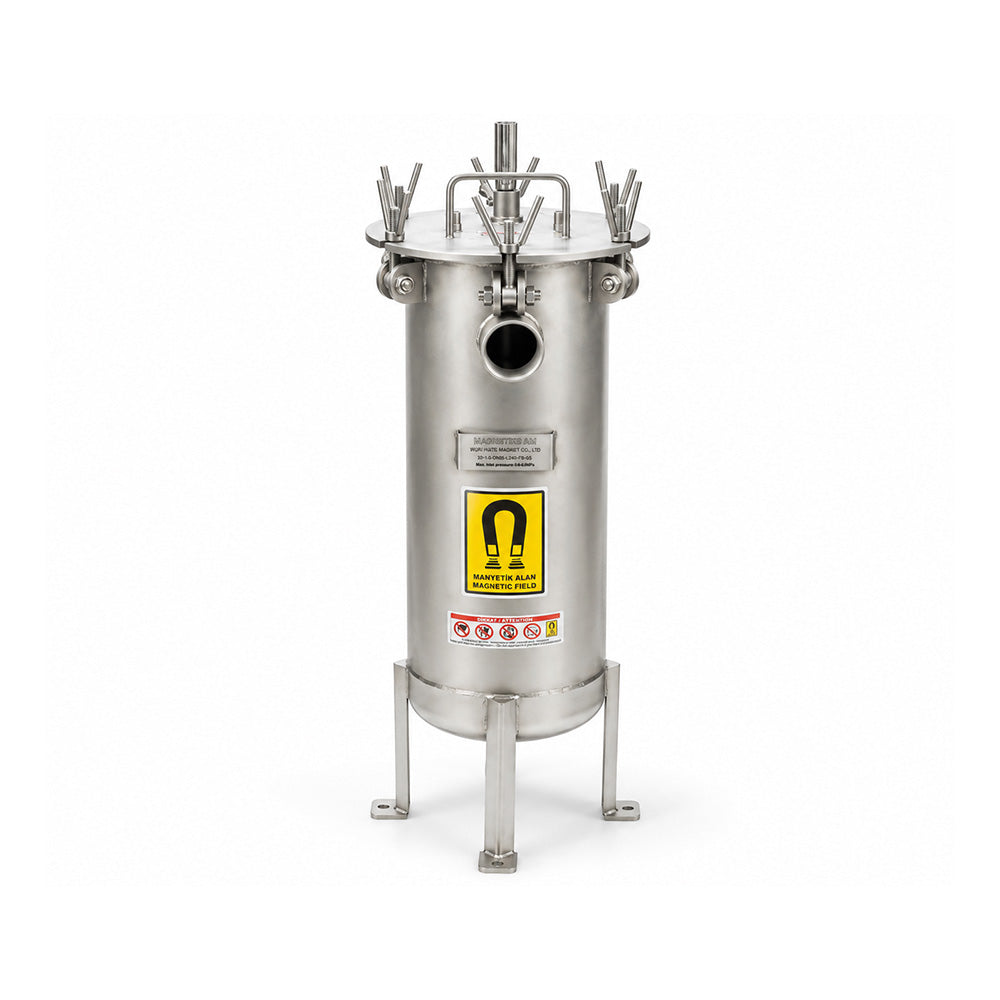 Neodymium Magnetic Filter for Chocolate Lines – DN50, Easy-Clean, with Ø25 × 290 mm Neodymium Magnetic Rods