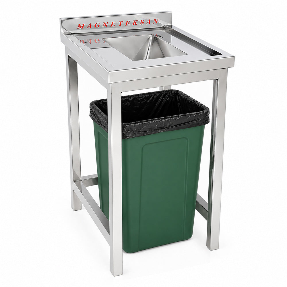 Magnetic Holder for Industrial Kitchens and Cafeterias – Catches Cutlery That Falls into the Waste Bin