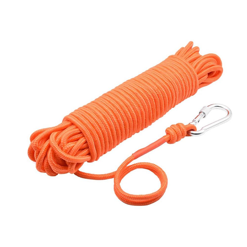 Ø6 mm Orange Rope - With Carabiner Hook - 25 meters
