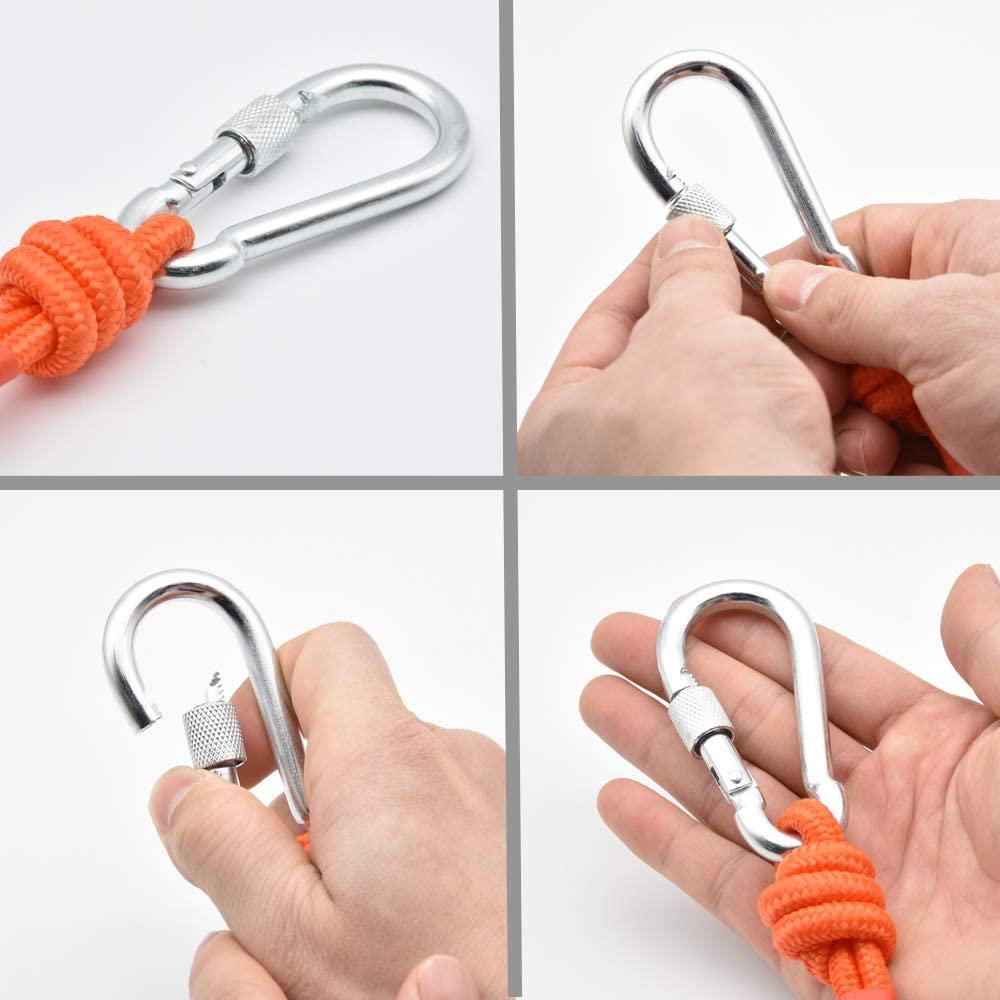Ø6 mm Orange Rope - With Carabiner Hook - 25 meters