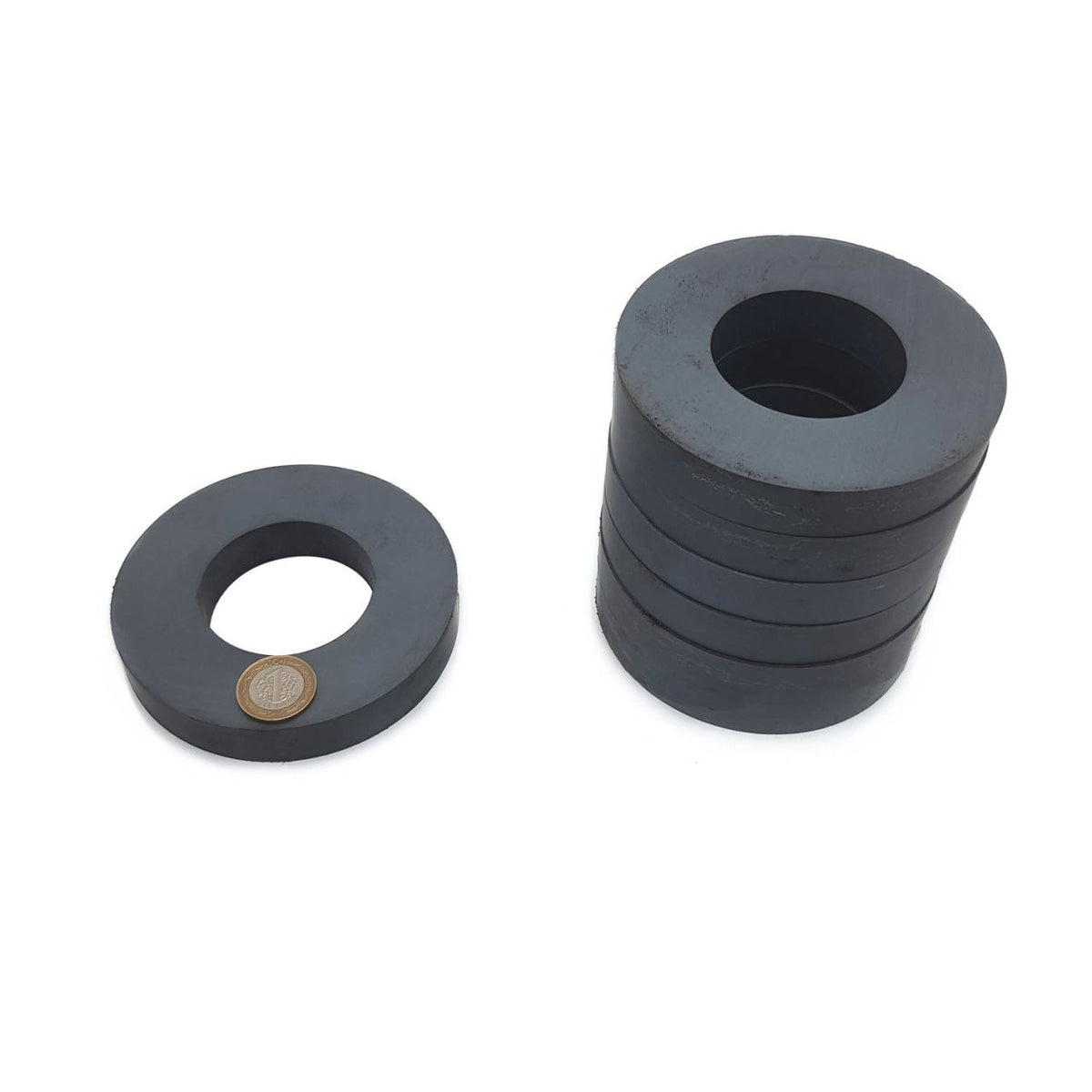 Ø120x60x20 mm Ferrite Magnet - Ring Black Magnet