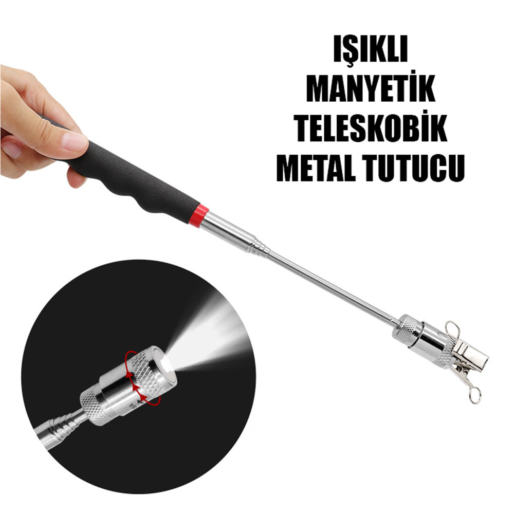 Lighted Magnetic Telescopic Rod - 8 LB