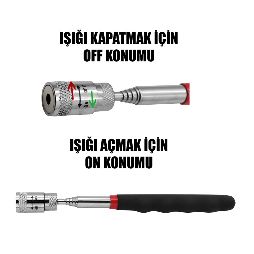 Lighted Magnetic Telescopic Rod - 8 LB