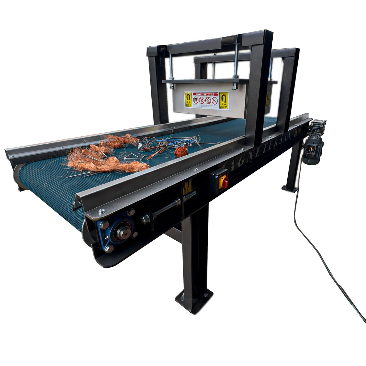 2000x600x900 mm Conveyor-Mounted Hanger-Type Plate Magnet and Drum Magnetic Separator – High-Efficiency Metal Separator