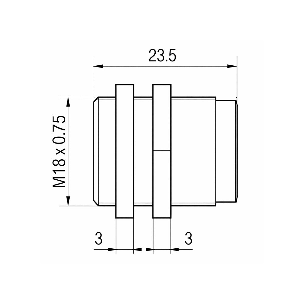 M18x25 Male Magnetic Lock – Diameter: 18 mm, Height: 25 mm
