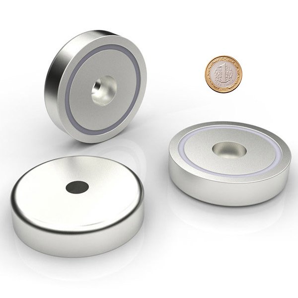 Ø50 mm Neodymium Recessed Head Pot Magnet - 40 kg Pull Force