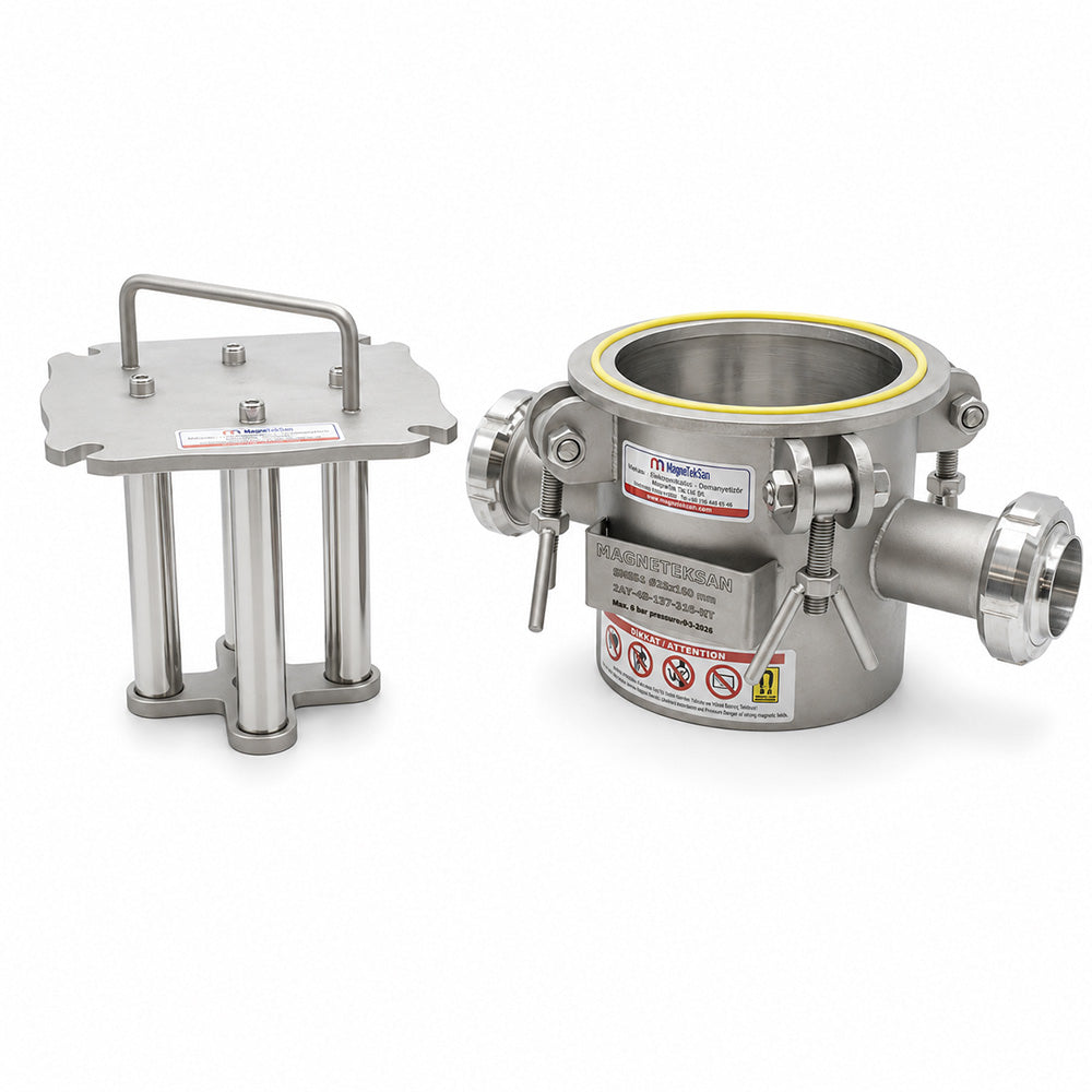 High-Gauss 4-Bar Magnet Filter for Vegetable Oil Lines – SMS51 Ø25x160 mm
