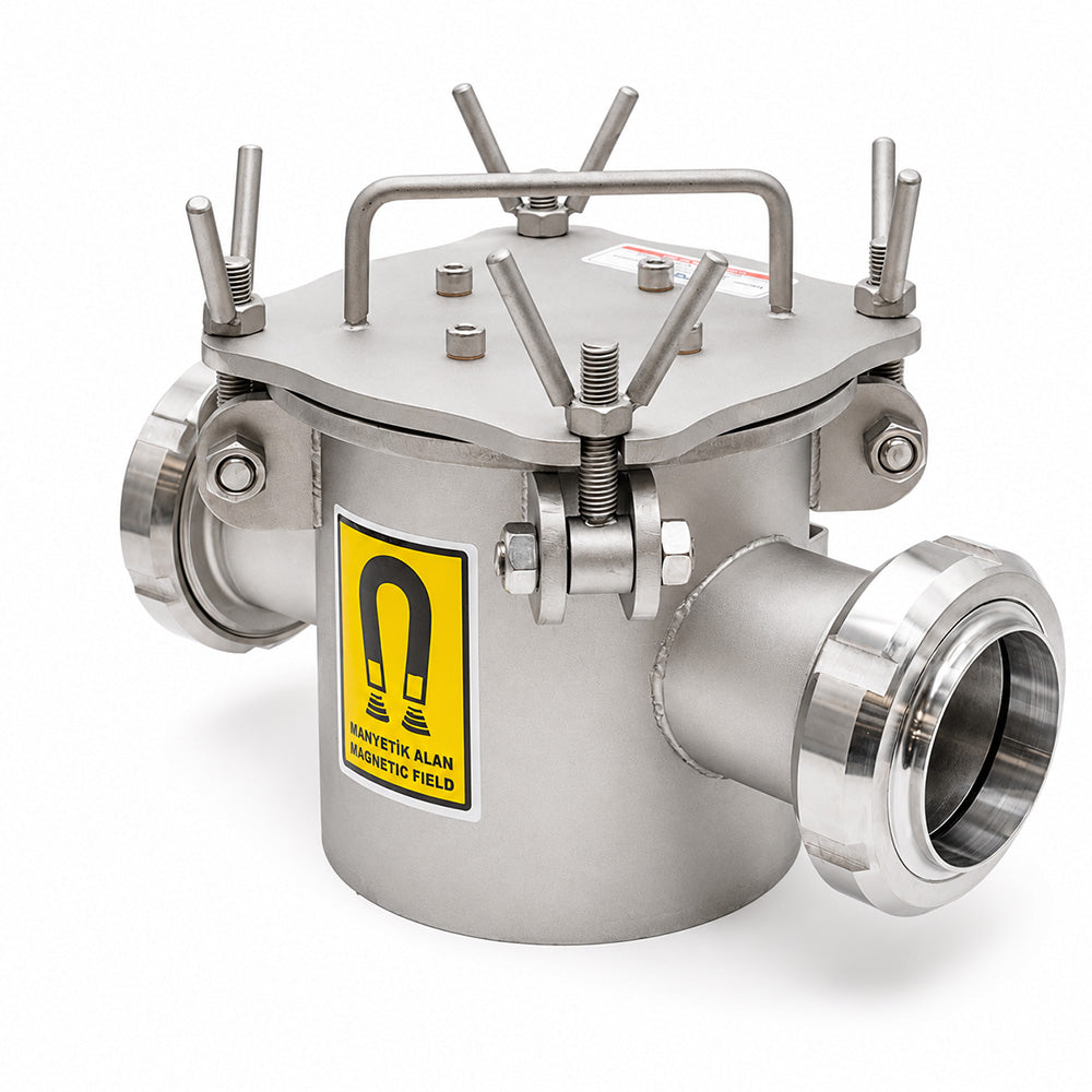 High-Gauss 4-Bar Magnetic Filter for Milk Lines – SMS76 Ø25x160 mm