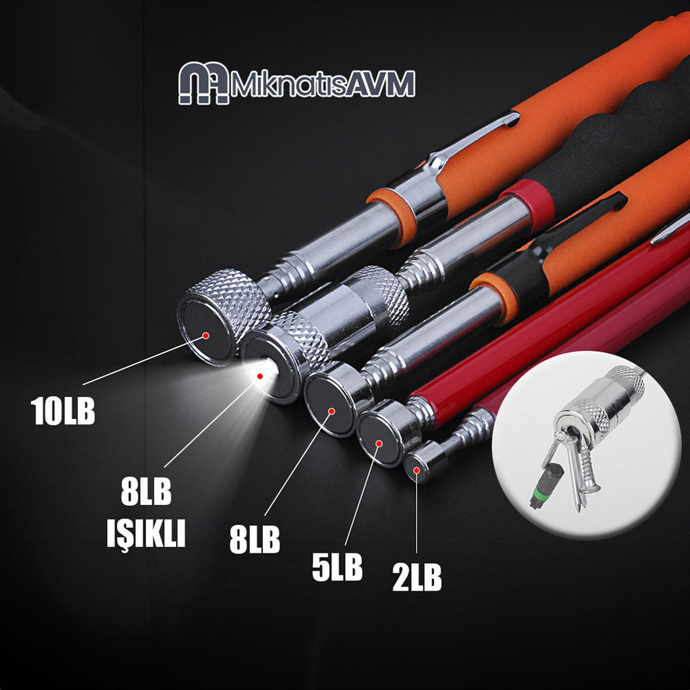 Telescopic Metal Holder Magnet Rod - 8 LB