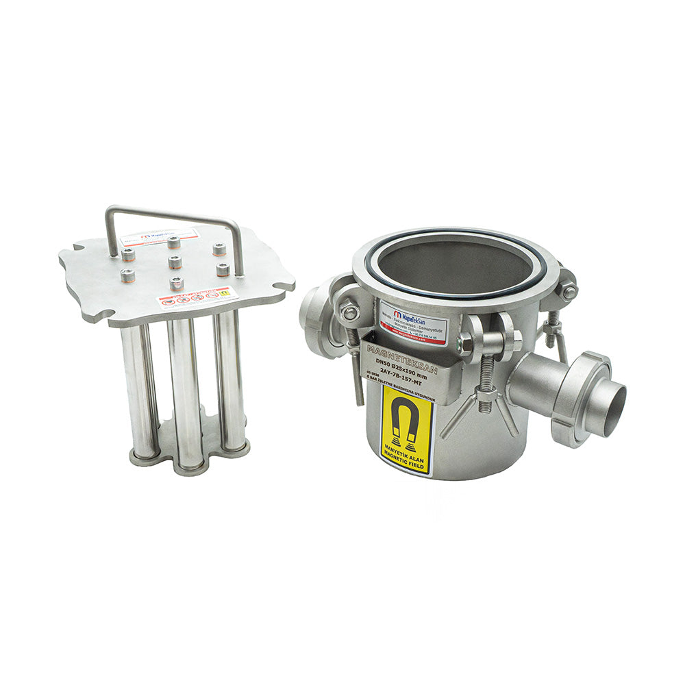 Neodymium Magnetic Filter for DN50 Oil Lines – Ø25x190 mm, 7 Bar Magnet