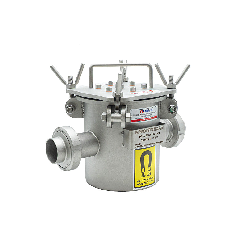 Neodymium Magnetic Filter for DN50 Oil Lines – Ø25x190 mm, 7 Bar Magnet